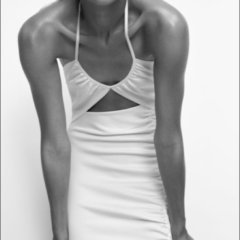 White mini cutout dress